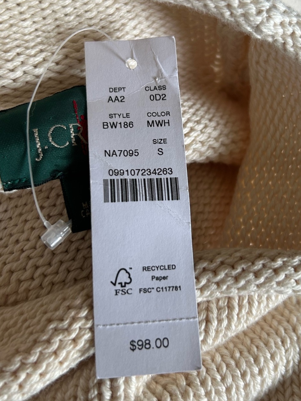 NWT J. Crew 1988 Rollneck Sweater Cotton Cream Mountain White Sz S - Picture 12 of 15